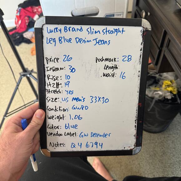 Lucky Brand Slim Straight Leg Denim Blue Jeans US Mens 33x30 - Picture 7 of 7